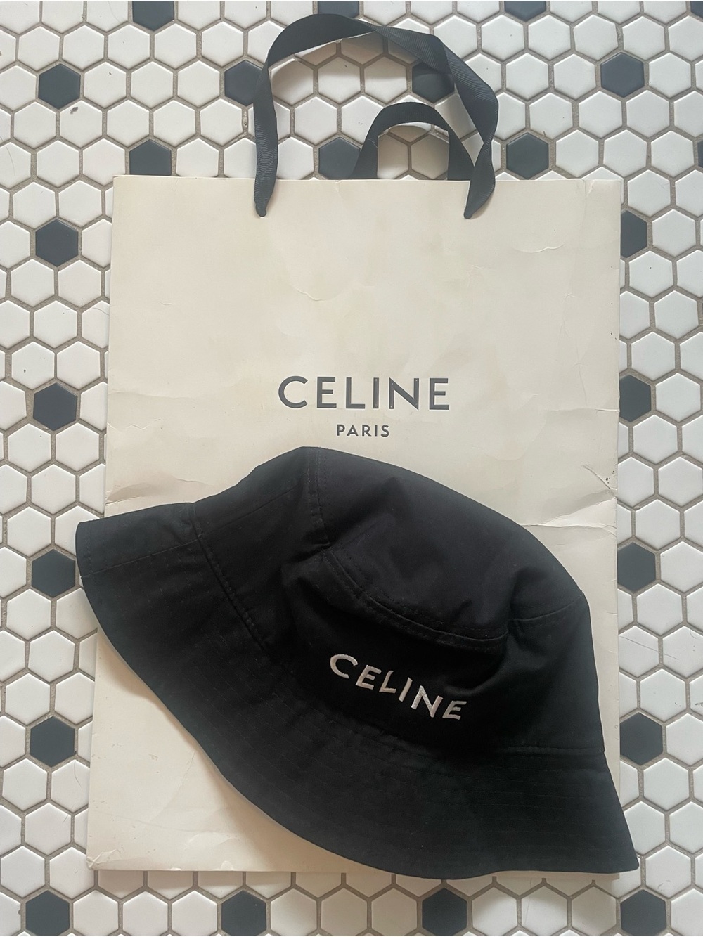 Celine Black Bucket Hat